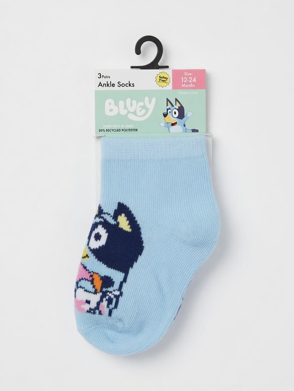 Bluey 3-Pack Ankle Socks (Size 12-24 Months)